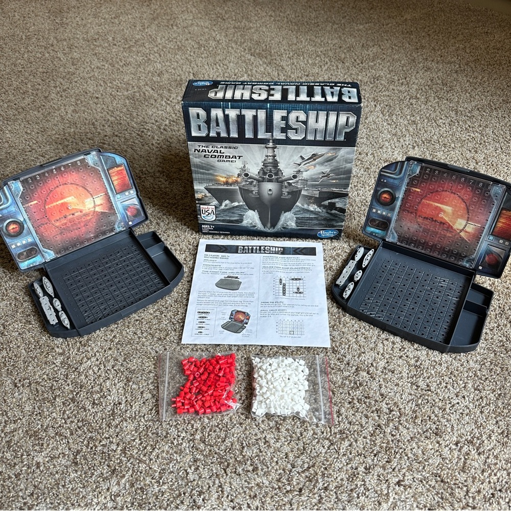 2012 Battleship Naval Combat Board Game- COMPLETE- Classic Hasbro - Used